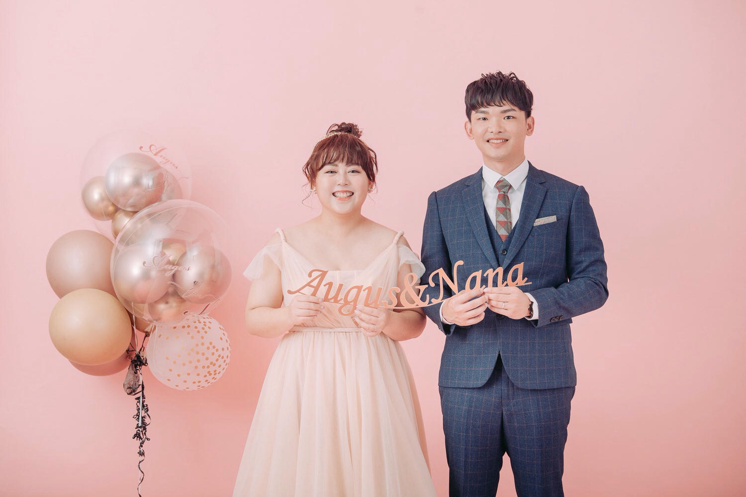 台南自助婚紗｜棉花糖女孩的婚紗樣，粉紅泡泡